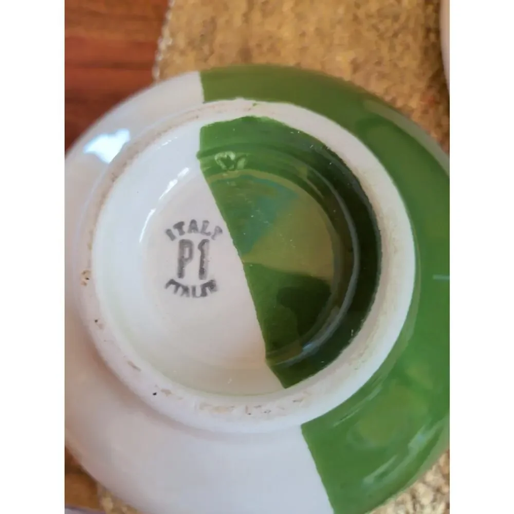 Vtg Pier 1 One Italie Sorbet Dessert Sundae Ice Cream Bowl Made Italy Set Of 7